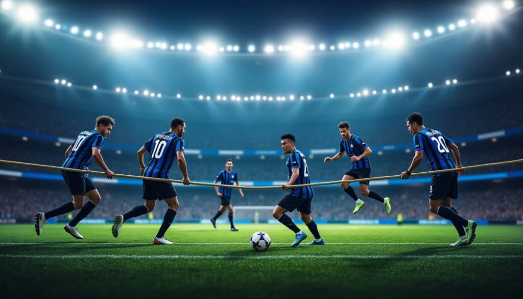 analyse de l'inter en serie a et ligue des champions : rotation des joueurs, développement des automatismes et gestion d'un équilibre fragile pour réussir sur tous les fronts.